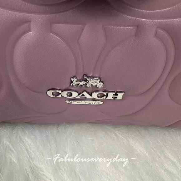 Coach Maggie Tote Bag Shoulder Bag In Signature Leather/Silver/Jasmine CY672 NWT - Picture 6 of 9